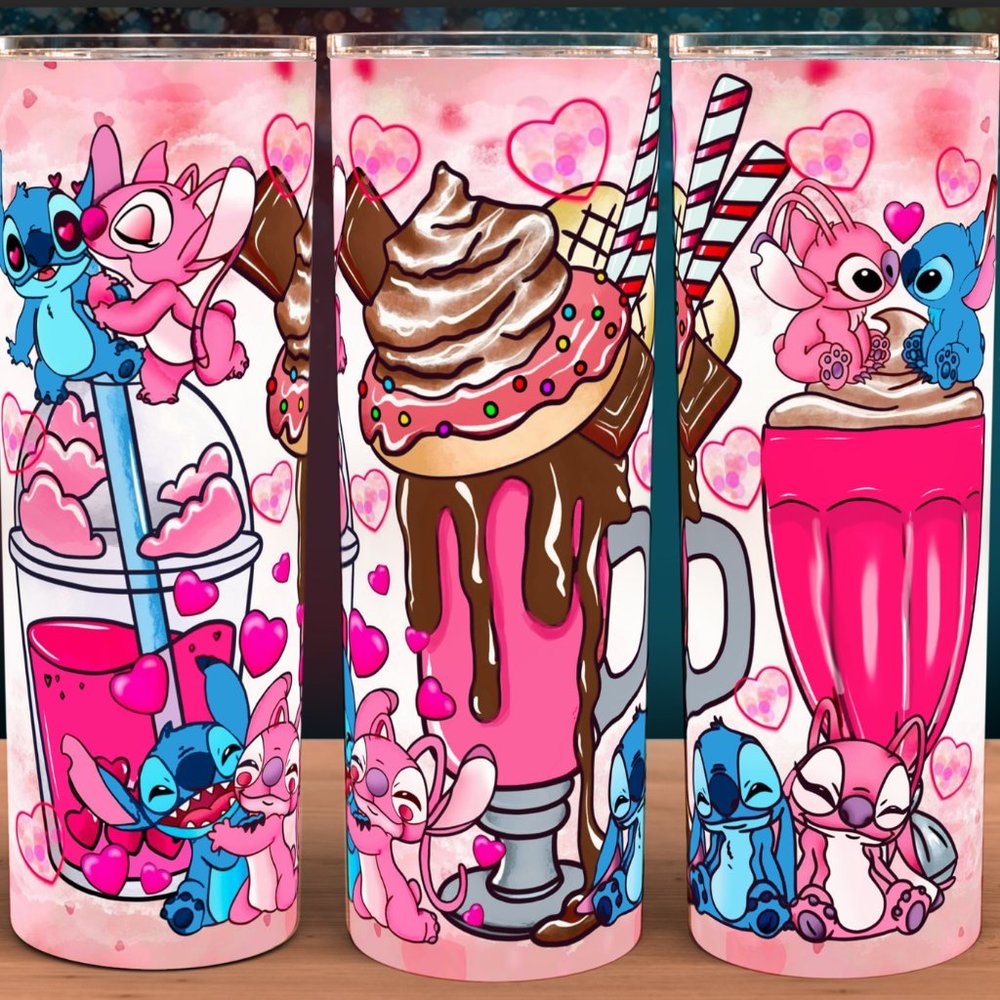Stitch & Angel Lovers Shakes Coffee Cup Tumbler